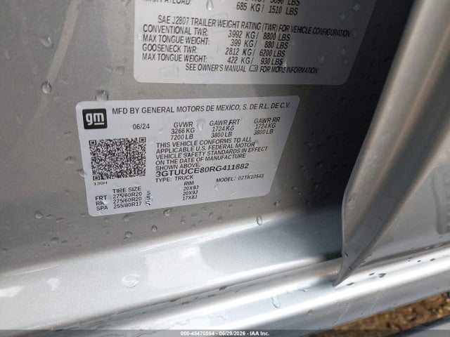 45470554 :رقم المزاد ، 3GTUUCE80RG411882 vin ، 2024 Gmc Sierra 1500 4wd  Short Box Elevation With 3sb مزاد بيع