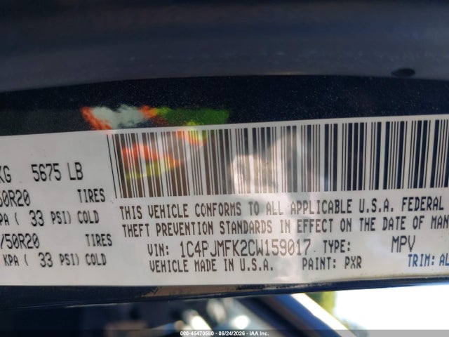 Продажа на аукционе авто 2012 Jeep Liberty Limited Jet Edition, vin: 1C4PJMFK2CW159017, номер лота: 45470580