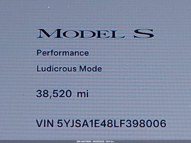 Tesla Model S Performance Dual Motor All-wheel Drive 2020 5YJSA1E48LF398006 Image 14