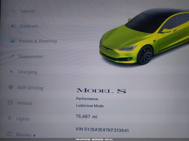 Aukcja sprzedaży 2019 Tesla Model S 100d/long Range/p100d/performance, vin: 5YJSA1E47KF313641, numer aukcji: 45470786
