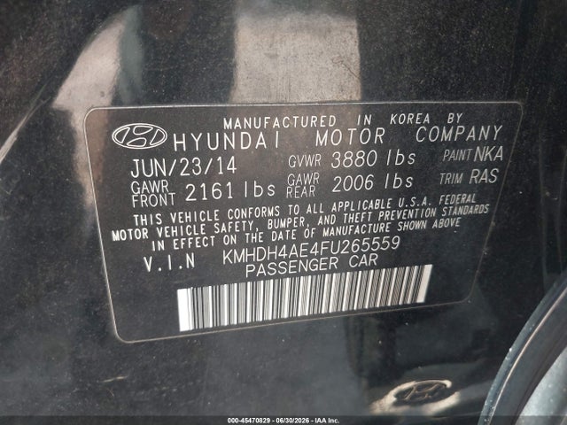 Hyundai ELANTRA SE 2015 KMHDH4AE4FU265559 Image 9