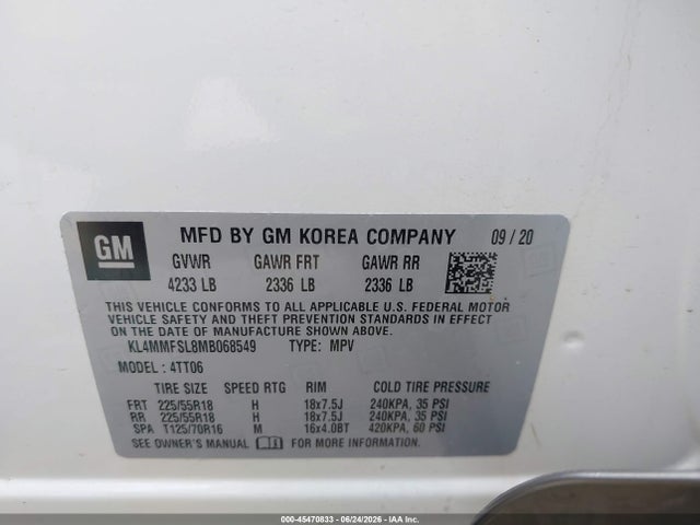 Продажа на аукционе авто 2021 Buick Encore Gx Fwd Essence, vin: KL4MMFSL8MB068549, номер лота: 45470833