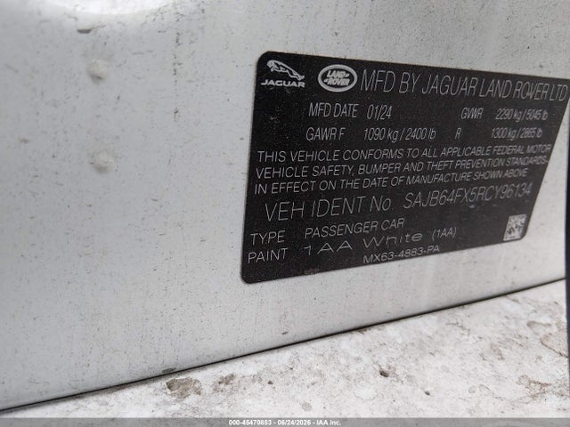 SAJB64FX5RCY96134 Jaguar Xf R-dynamic Se P250 Rwd Automatic