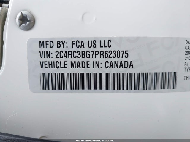 2023 Chrysler Pacifica Touring L Awd მანქანა იყიდება აუქციონზე, vin: 2C4RC3BG7PR623075, აუქციონის ნომერი: 45470879