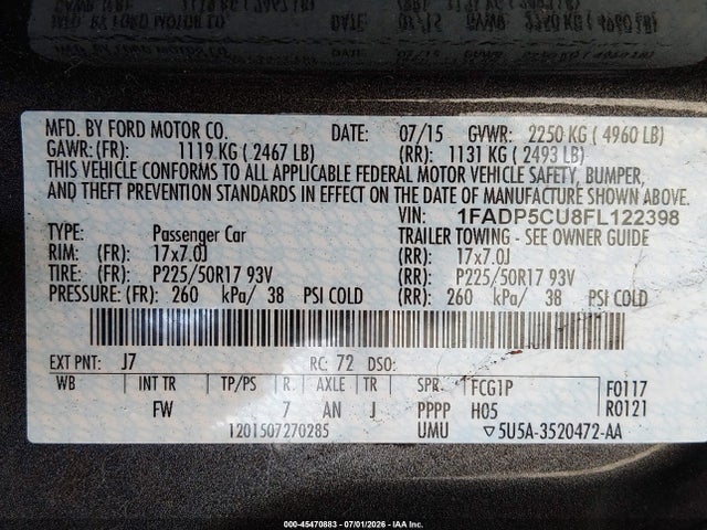 Ford C-max Energi Sel 2015 1FADP5CU8FL122398 Image 9