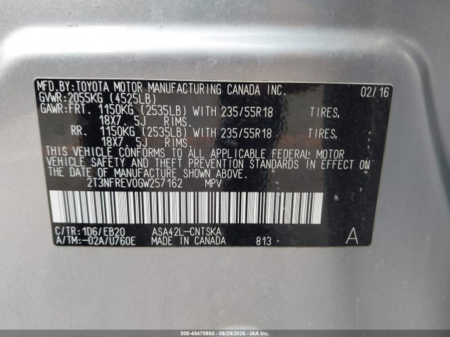 Toyota RAV4 SE 2016 2T3NFREV0GW257162 Image 9