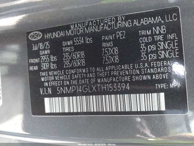 Hyundai Santa Fe Se 2026 5NMP14GLXTH153394 Image 9