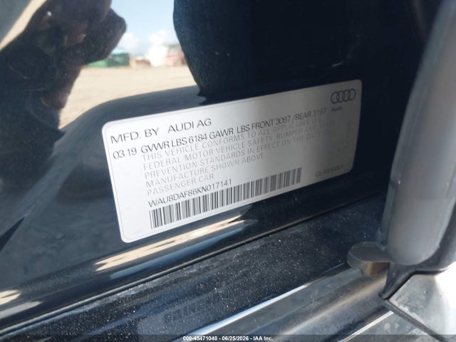 Aukcja sprzedaży 2019 Audi A8 L 55, vin: WAU8DAF86KN017141, numer aukcji: 45471048