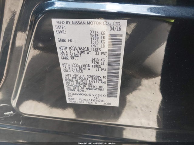 Nissan Pathfinder Sv 2016 5N1AR2MMXGC652549 Image 9