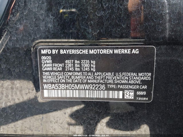 BMW 530I 2021 WBA53BH05MWW92236 Image 9
