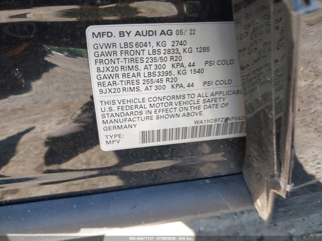 Audi Q4 E-tron Premium Plus 50 Quattro 2022 WA1H2BFZ8NP042570 Image 9