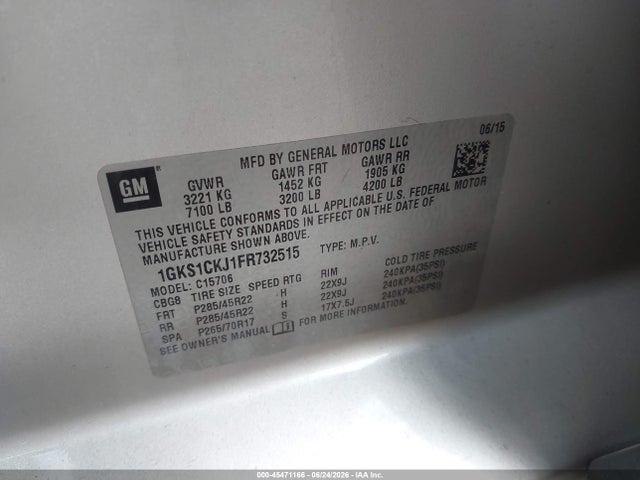 1GKS1CKJ1FR732515 GMC YUKON DENALI