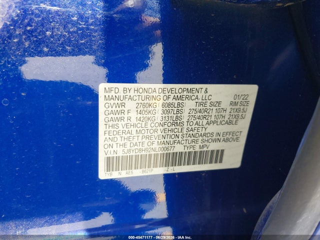 Acura MDX TYPE S 2022 5J8YD8H92NL000677 Image 9