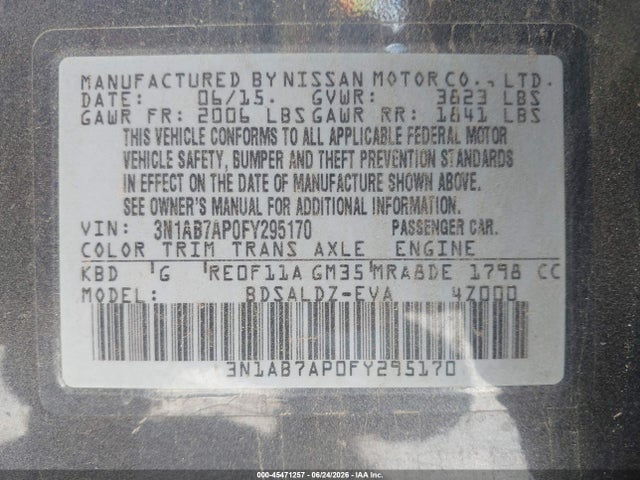 Nissan SENTRA SV 2015 3N1AB7AP0FY295170 Image 9