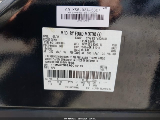 Ford Explorer 2018 1FM5K7B89JGC45119 Image 9