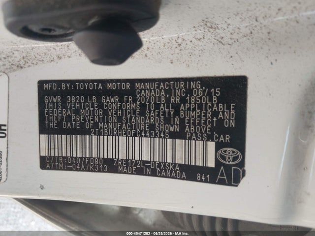 2T1BURHE0FC443345 Toyota Corolla S Plus