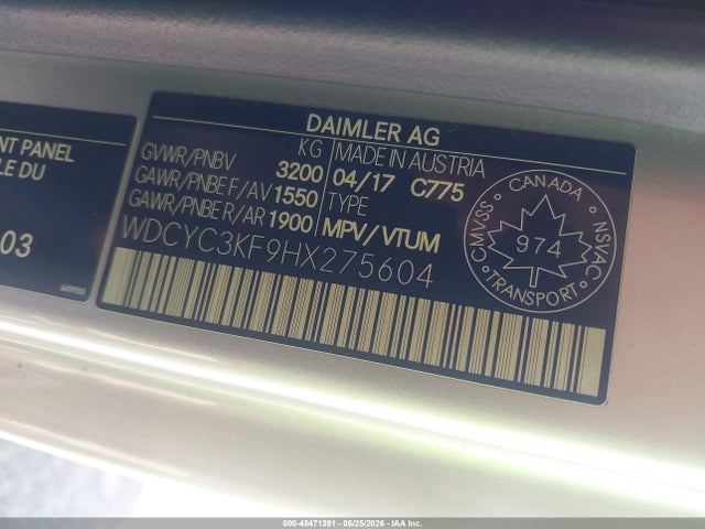 Aukcja sprzedaży 2017 Mercedes-benz G 550 4matic, vin: WDCYC3KF9HX275604, numer aukcji: 45471391