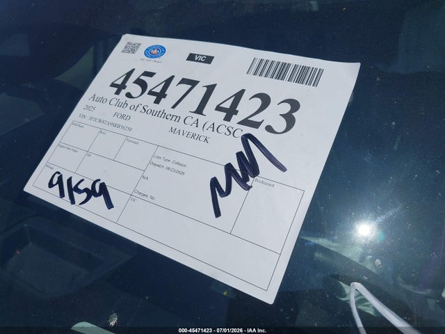 Продажа на аукционе авто 2025 Ford Maverick Lobo Standard, vin: 3FTCW8TA9SRB56250, номер лота: 45471423
