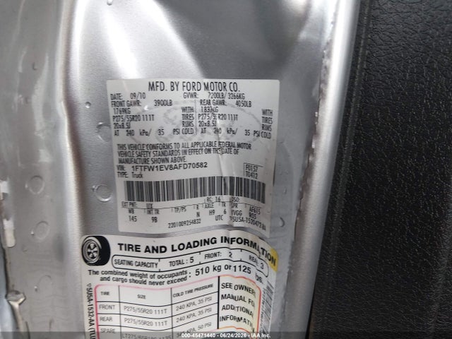 45471440 :رقم المزاد ، 1FTFW1EV8AFD70582 vin ، 2010 Ford F-150 مزاد بيع