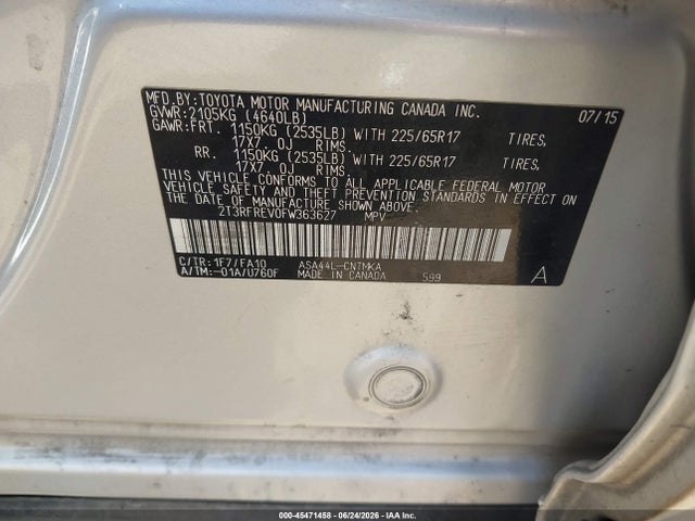 Toyota Rav4 Xle 2015 2T3RFREV0FW363627 Image 9