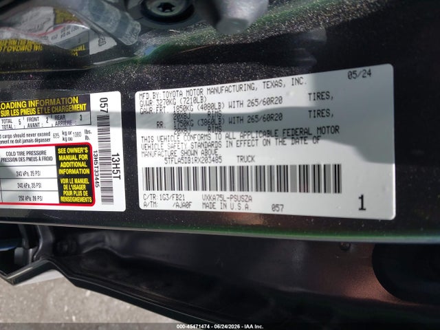 Toyota Tundra Sr5 2024 5TFLA5DB1RX203485 Image 9