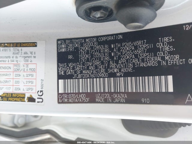 Продажа на аукционе авто 2006 Lexus Gx 470, vin: JTJBT20X760109800, номер лота: 45471496