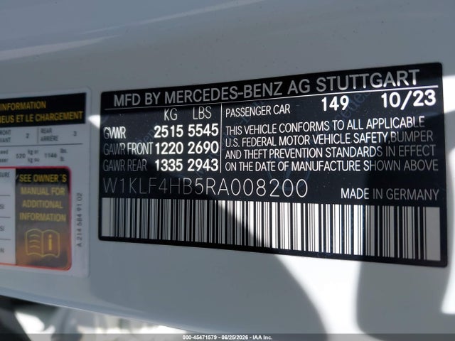 Mercedes-Benz E 350 2024 W1KLF4HB5RA008200 Image 9