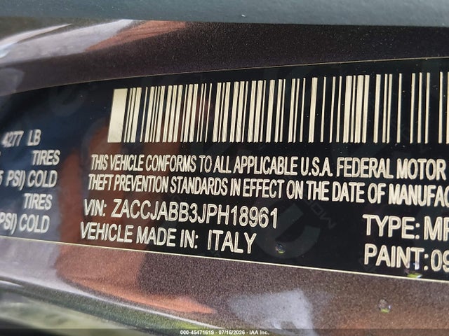 ZACCJABB3JPH18961 Jeep Renegade Latitude Fwd