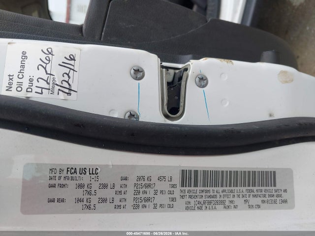 2015 Jeep Patriot Latitude მანქანა იყიდება აუქციონზე, vin: 1C4NJRFB8FD283992, აუქციონის ნომერი: 45471698