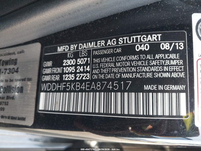 Продажа на аукционе авто 2014 Mercedes-benz E 350, vin: WDDHF5KB4EA874517, номер лота: 45471761