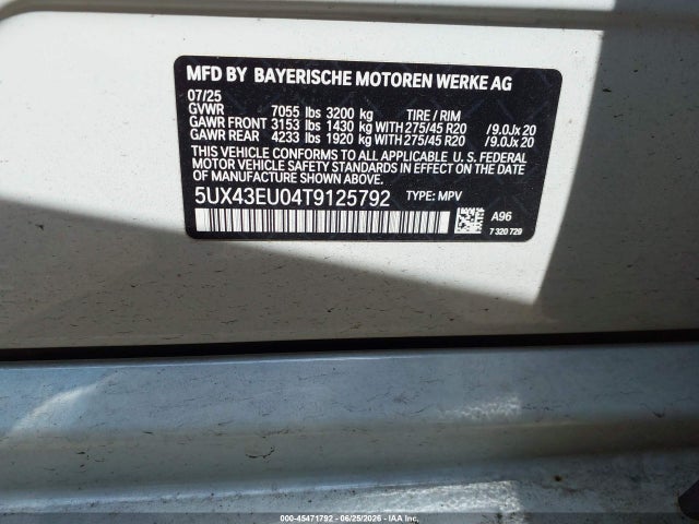BMW X5 Phev Xdrive50e 2026 5UX43EU04T9125792 Image 9