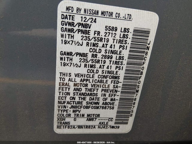 Nissan Ariya Engage 2025 JN8CF0BF0SM766758 Image 9