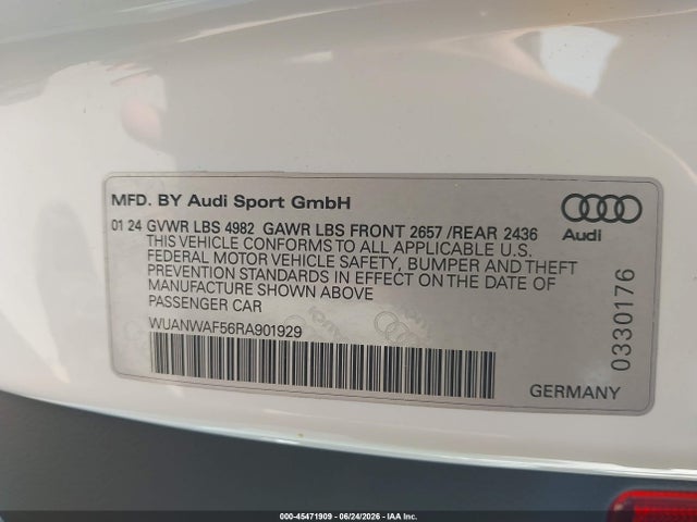 45471909 :رقم المزاد ، WUANWAF56RA901929 vin ، 2024 Audi Rs 5 Tfsi Quattro Tiptronic مزاد بيع