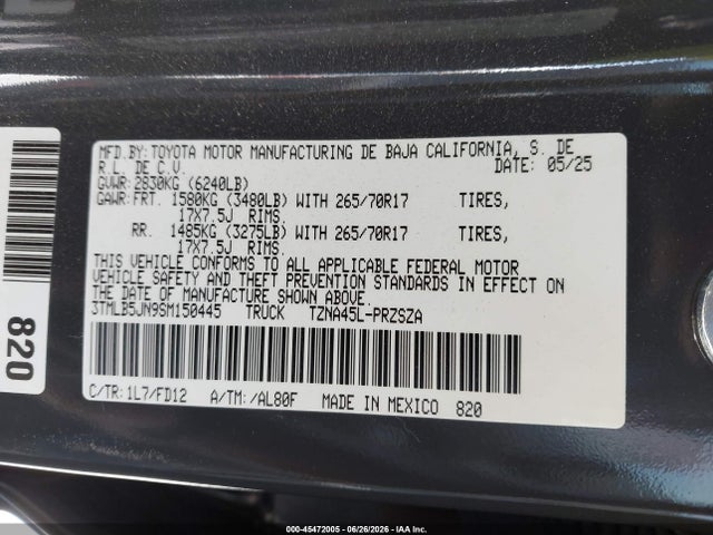3TMLB5JN9SM150445 Toyota Tacoma Trd Off Road