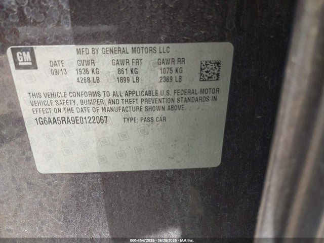 Продаж на аукціоні авто 2014 Cadillac Ats Standard, vin: 1G6AA5RA9E0122067, номер лоту: 45472035
