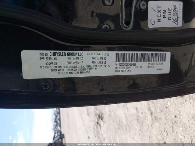 Aukcja sprzedaży 2012 Chrysler 300 Limited, vin: 2C3CCACG9CH224200, numer aukcji: 45472124