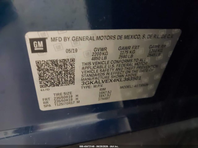 Продажа на аукционе авто 2019 Gmc Terrain Slt, vin: 3GKALVEX4KL383501, номер лота: 45472149
