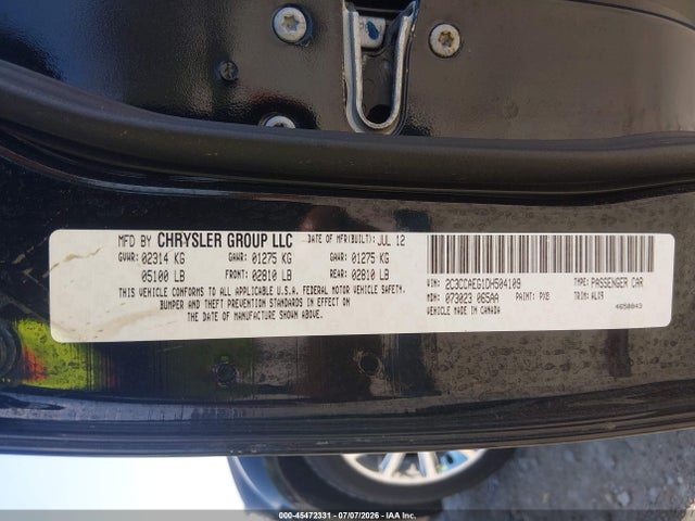 Продаж на аукціоні авто 2013 Chrysler 300c, vin: 2C3CCAEG1DH504109, номер лоту: 45472331