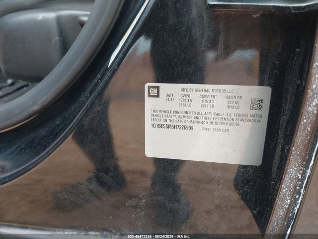 45472356 :رقم المزاد ، 1G1BE5SM5H7226909 vin ، 2017 Chevrolet Cruze Lt Auto مزاد بيع