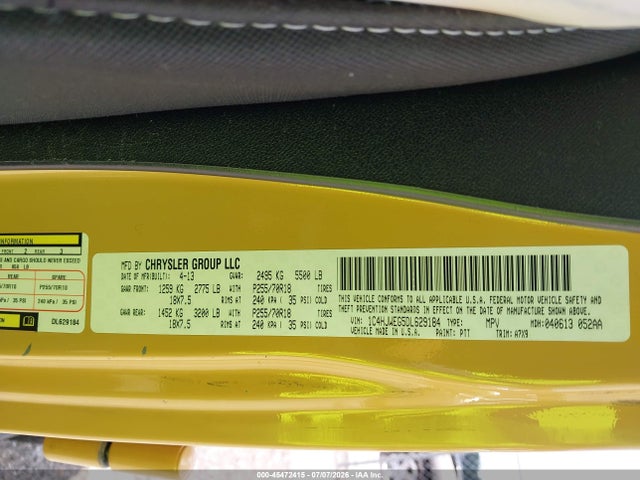 2013 Jeep Wrangler Unlimited Sahara მანქანა იყიდება აუქციონზე, vin: 1C4HJWEG5DL629184, აუქციონის ნომერი: 45472415