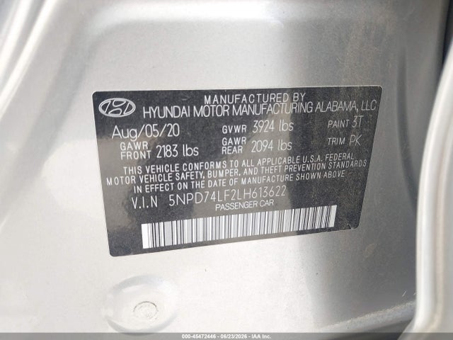 Hyundai ELANTRA SE 2020 5NPD74LF2LH613622 Image 9