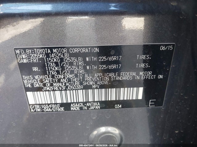 Toyota RAV4 LE 2015 JTMZFREV3FJ050389 Image 9