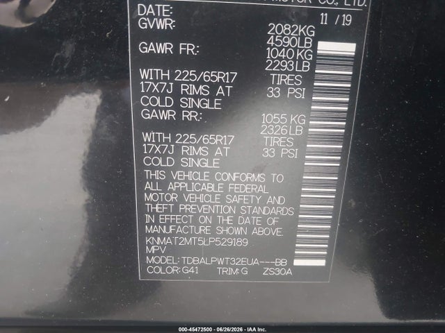KNMAT2MT5LP529189 Nissan Rogue S Fwd