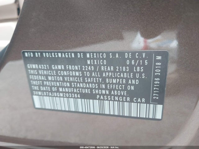 3VWL07AJ8GM203364 Volkswagen Jetta 1.8t Sel