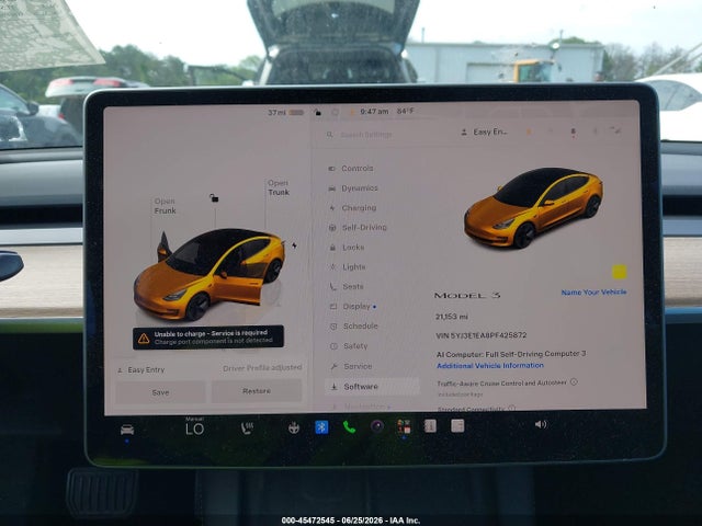 Aukcja sprzedaży 2023 Tesla Model 3 Rear-wheel Drive, vin: 5YJ3E1EA8PF425872, numer aukcji: 45472545