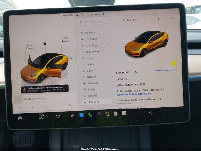 Aukcja sprzedaży 2023 Tesla Model 3 Rear-wheel Drive, vin: 5YJ3E1EA8PF425872, numer aukcji: 45472545