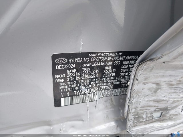 45472550 :رقم المزاد ، 7YAKR4DAXSY003574 vin ، 2025 Hyundai Ioniq 5 Limited مزاد بيع