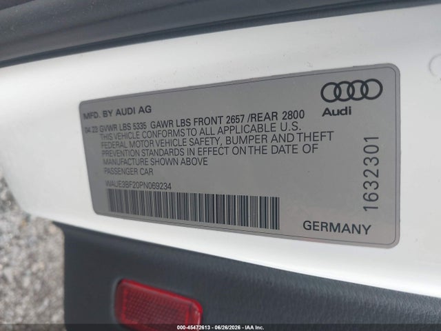 45472613 :رقم المزاد ، WAUE3BF20PN069234 vin ، 2023 Audi A6 Premium Plus 45 Tfsi Quattro S Tronic مزاد بيع