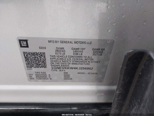 1GNEVKKW4KJ256862 Chevrolet Traverse Premier