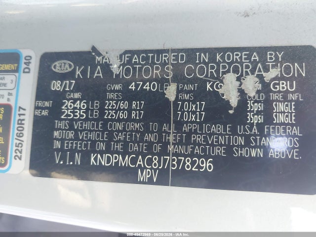 KIA Sportage Lx 2018 KNDPMCAC8J7378296 Image 9